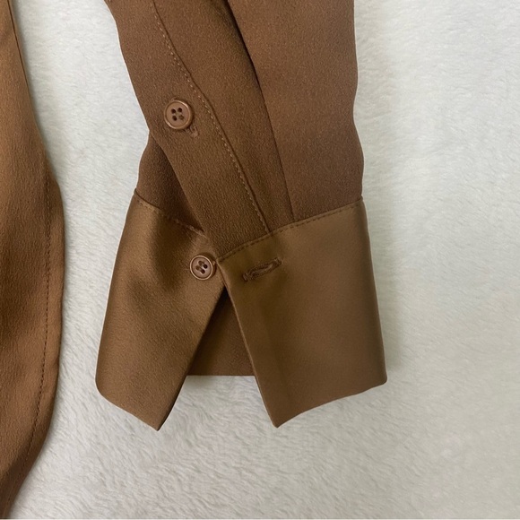 Lysse Blouse Sz XS Copper Brown V-neck Pullover - Picture 10 of 14